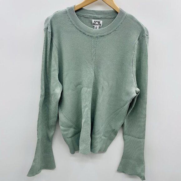 Future Collective Womens Plus Size 2X Ribbed Long Sleeve Crewneck Sweater 543 - Picture 2 of 8